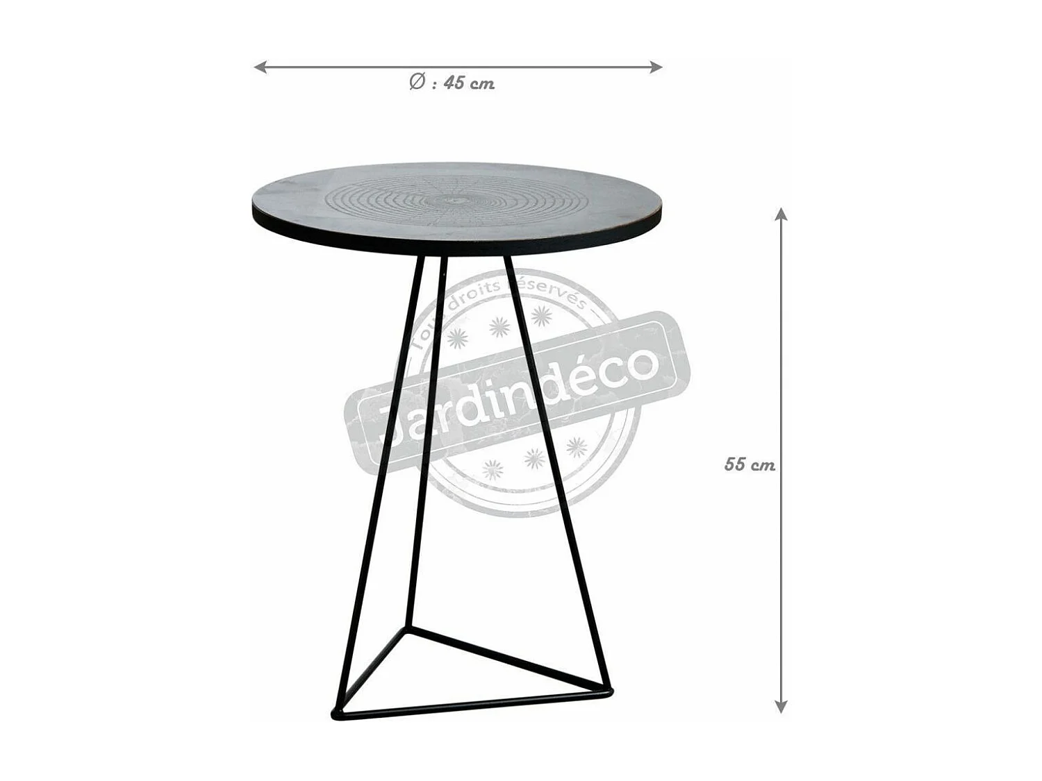 Table ronde métal zinc antique