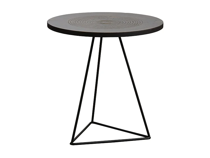 Table ronde métal doré vieilli