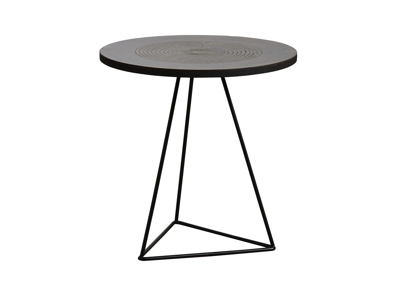 Table ronde métal doré vieilli