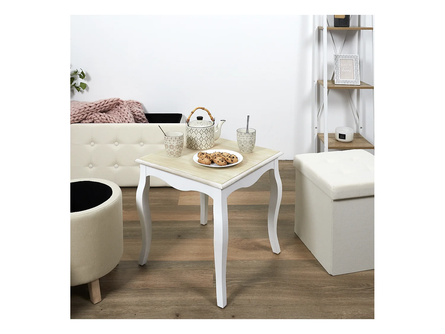 Table D Appoint Victoria Blanc, Marron