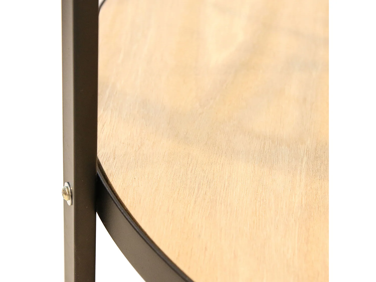 Table D Appoint Horloge 50.5x50.5x49cm Noir, Transparent, Beige