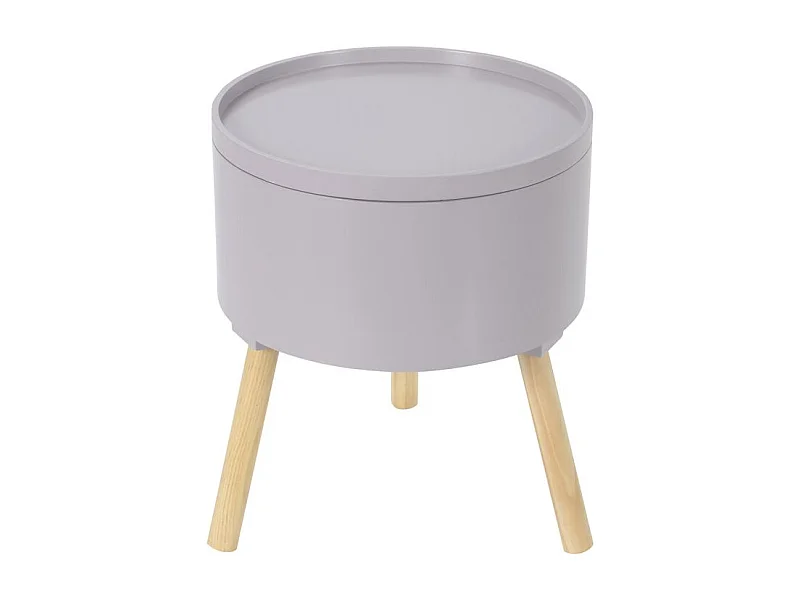 Runder Beistelltisch mit Beinen und abnehmbarem Deckel