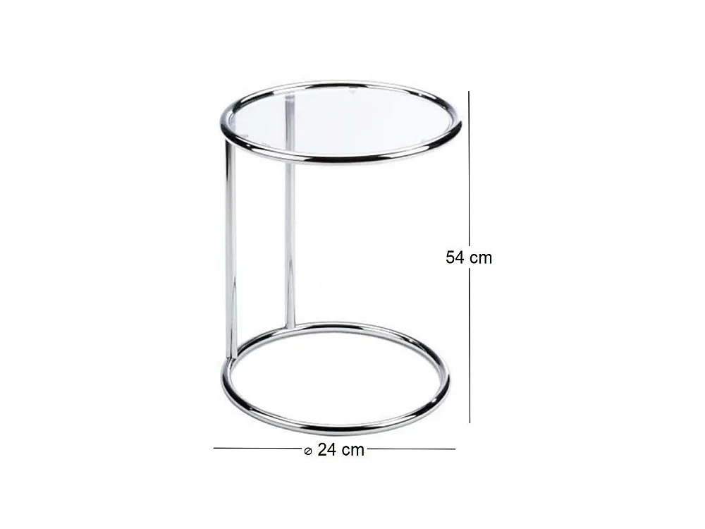 Bijzettafel Glass - Chroom
