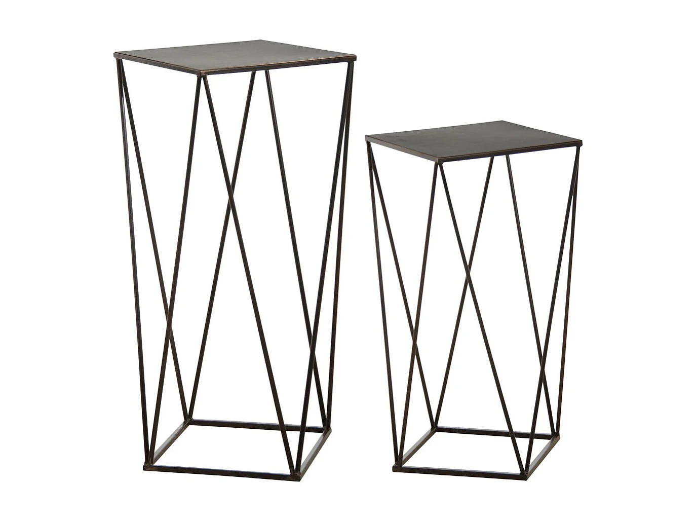 Sellette design en métal noir 36 x 36 x 61 cm