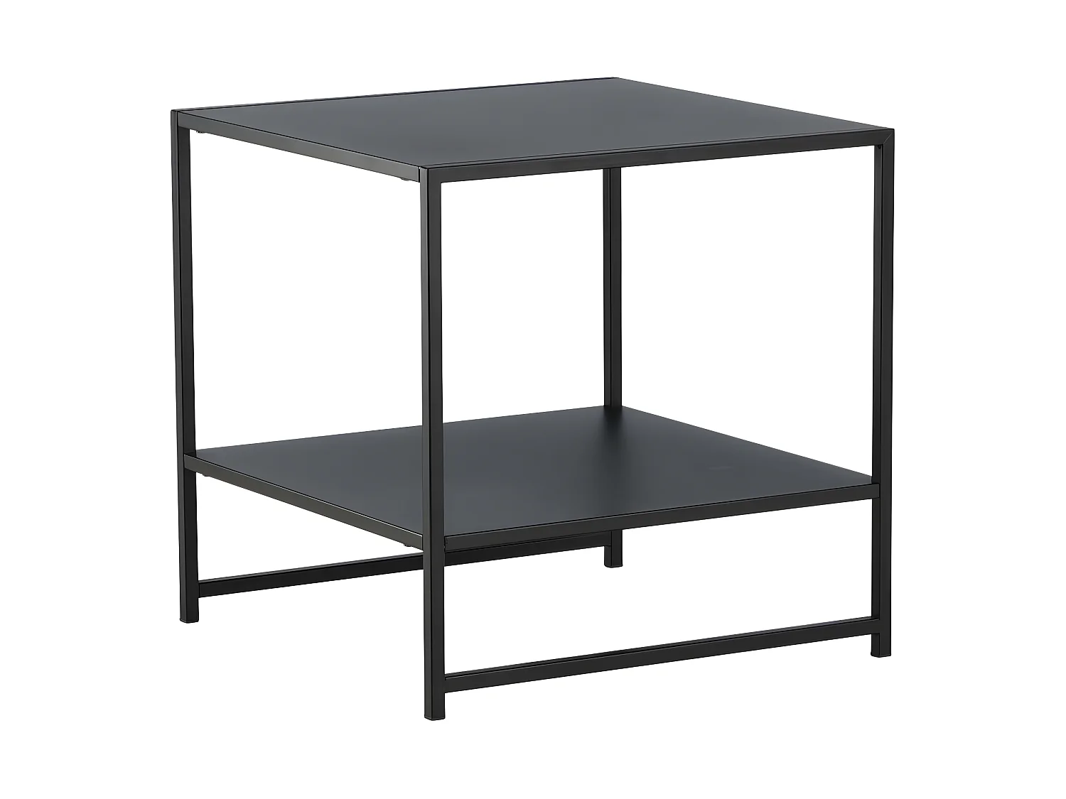 Table d'Appoint Avec Étagère "Staal" 50cm Noir