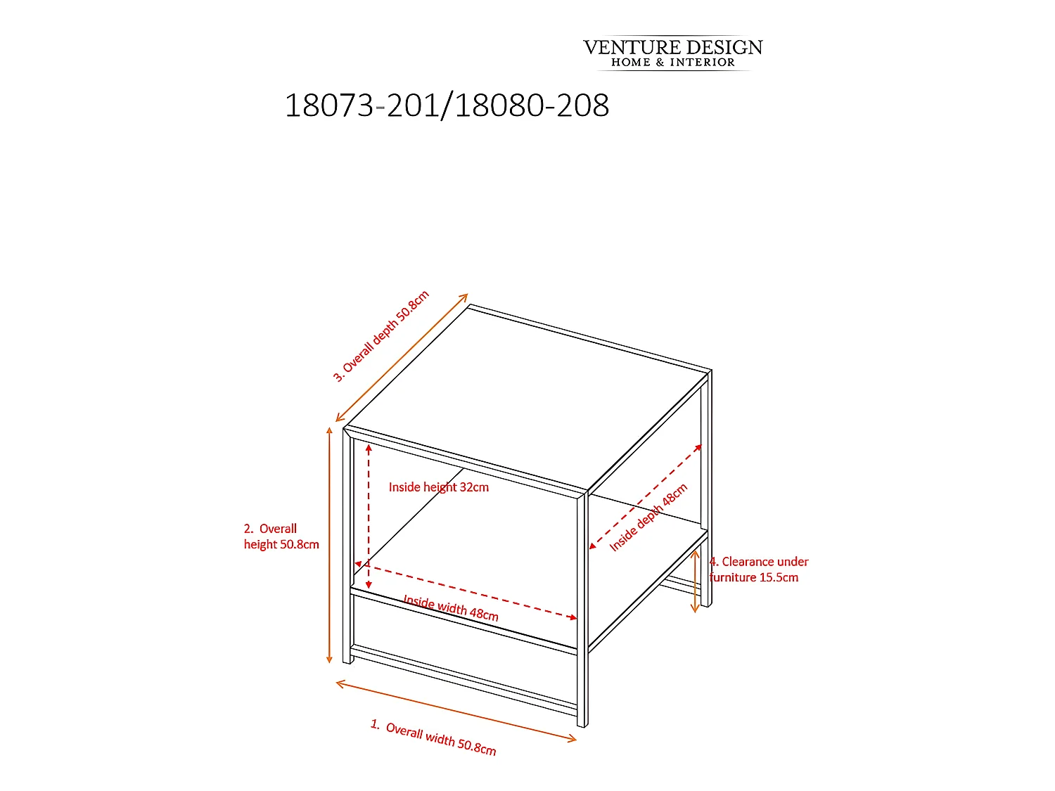 Table d'Appoint Avec Étagère "Staal" 50cm Noir