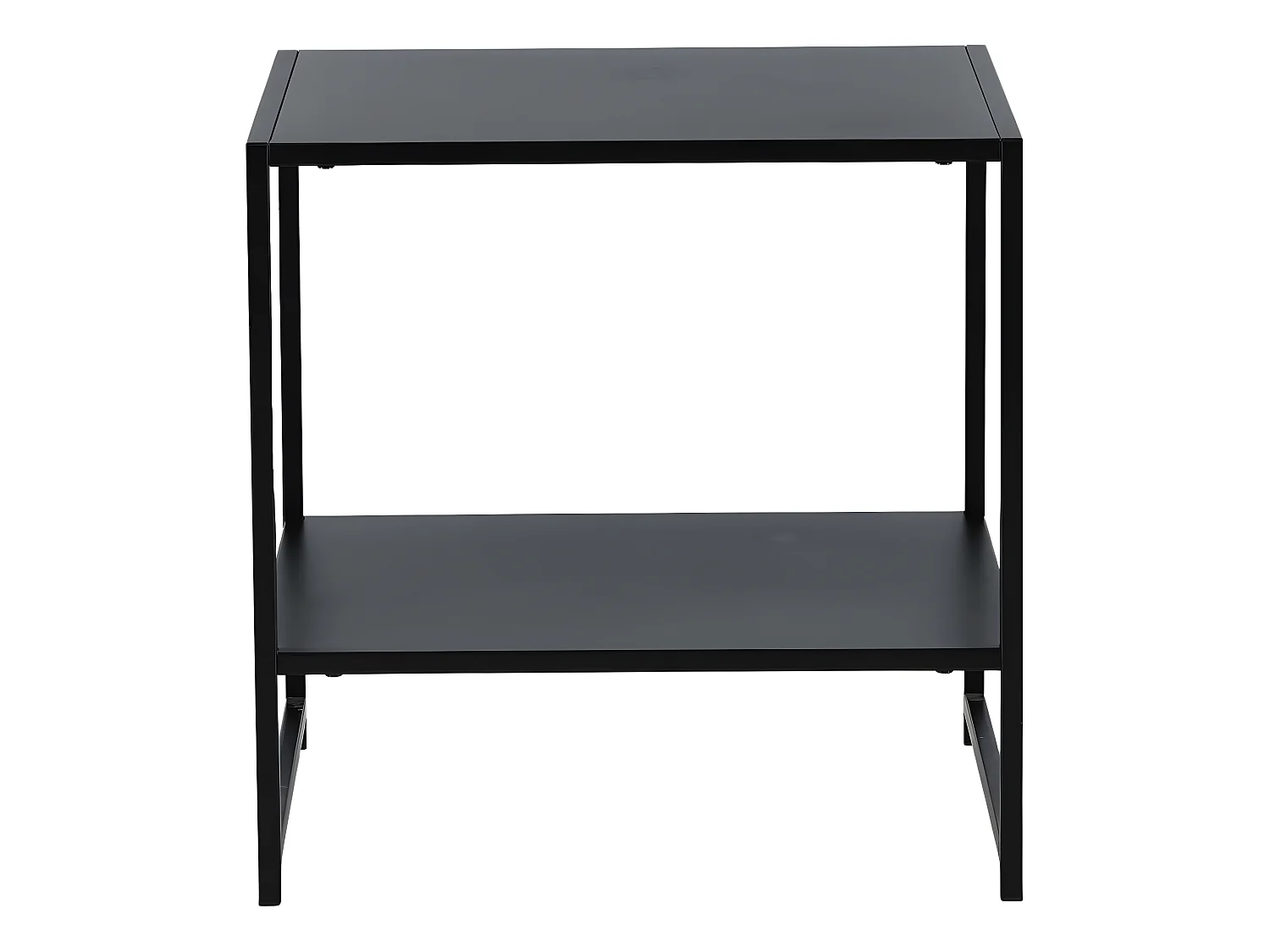 Table d'Appoint Avec Étagère "Staal" 50cm Noir