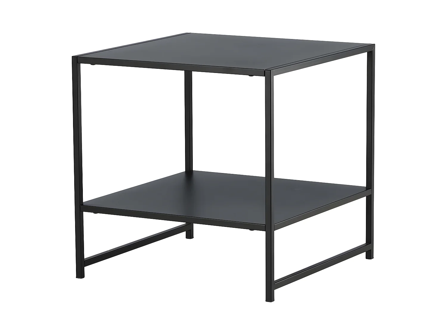 Table d'Appoint Avec Étagère "Staal" 50cm Noir