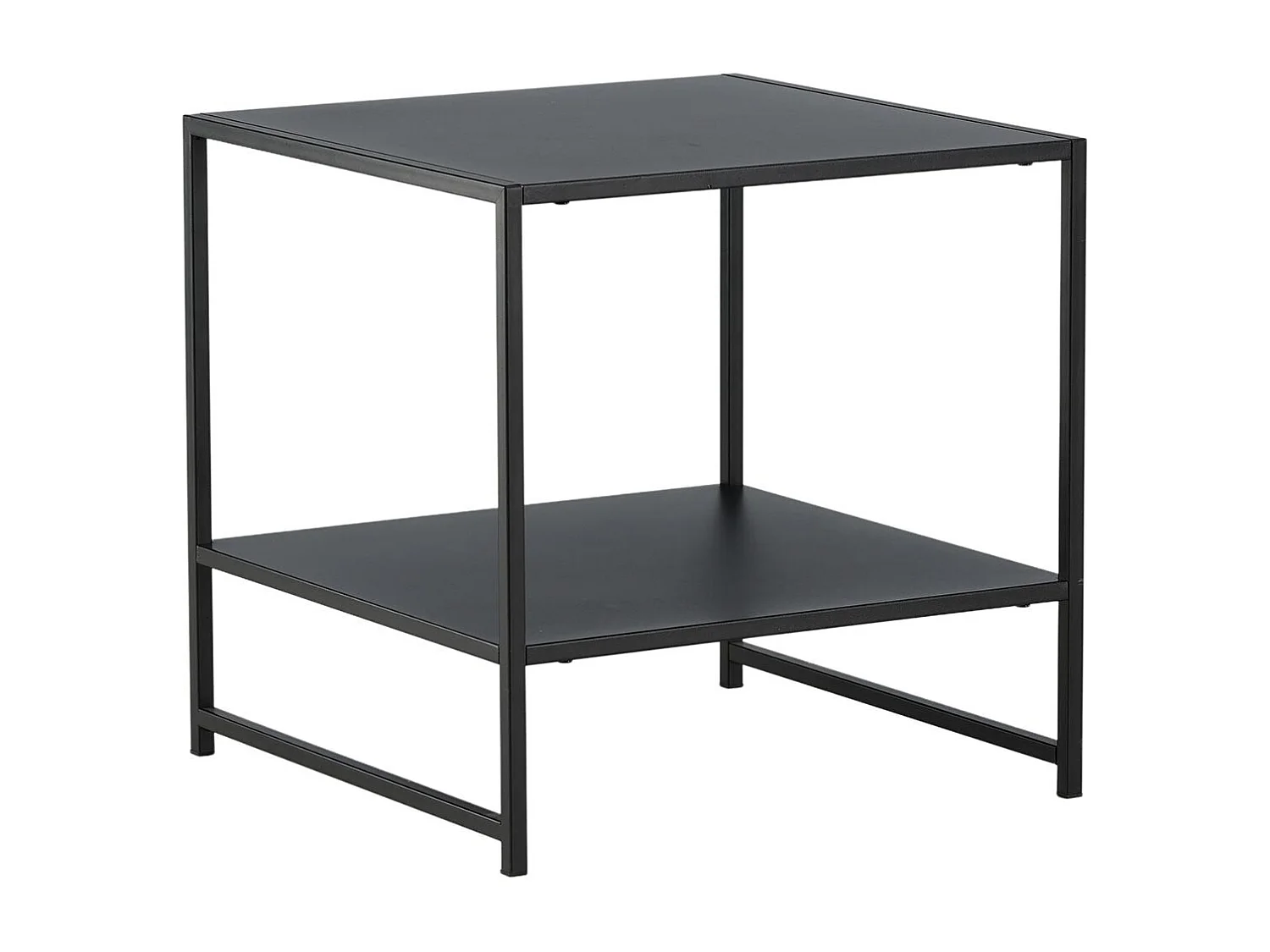 Table d'Appoint Avec Étagère "Staal" 50cm Noir