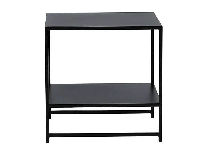 Table d'Appoint Avec Étagère "Staal" 50cm Noir