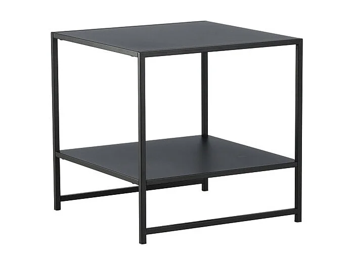 Table d'Appoint Avec Étagère "Staal" 50cm Noir