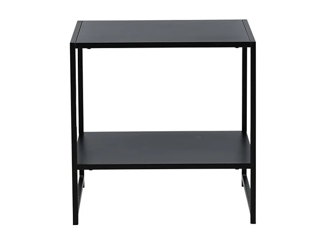Table d'Appoint Avec Étagère "Staal" 50cm Noir