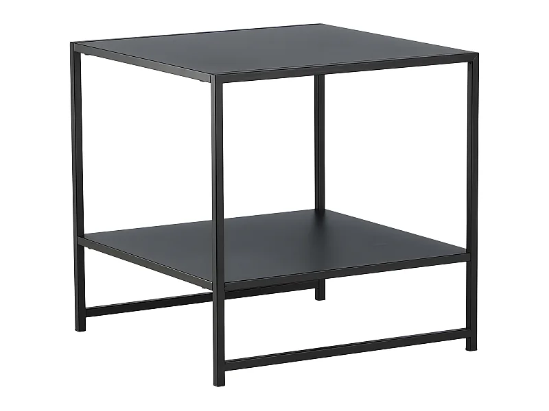 Table d'Appoint Avec Étagère "Staal" 50cm Noir