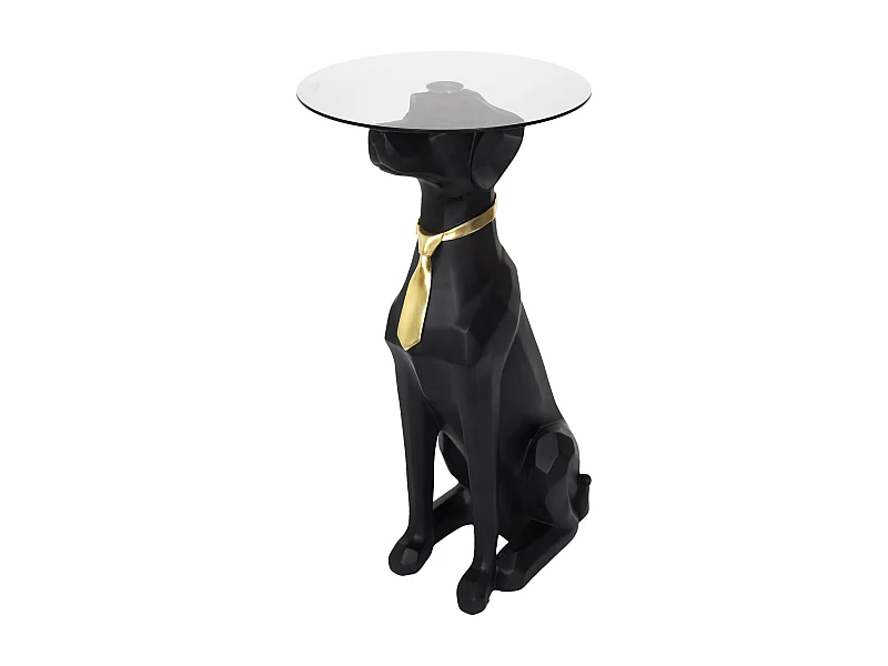 Table Bae Deco Chien Ai 66cm Noir, Or