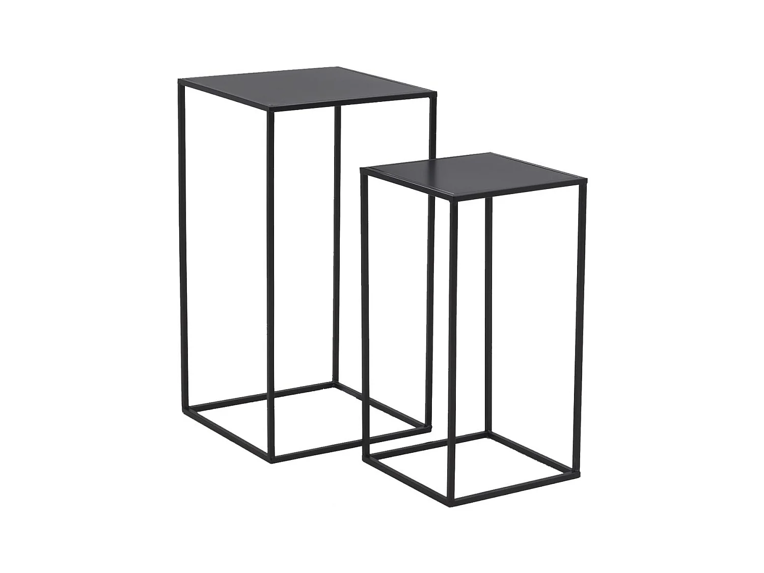 Sellettes en métal noir (Lot de 2)