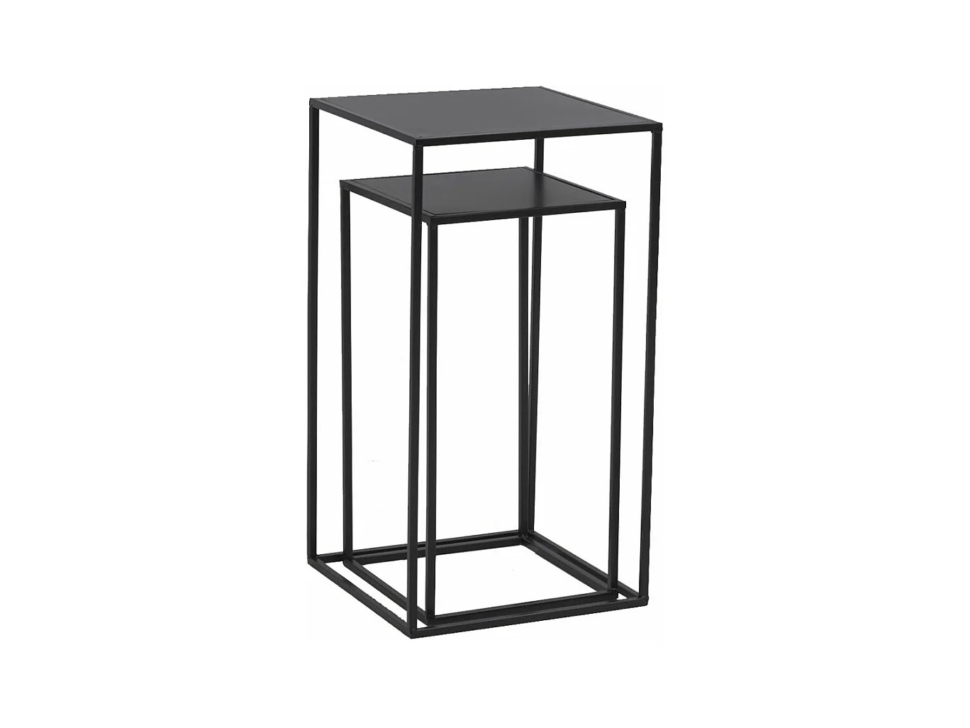 Sellettes en métal noir (Lot de 2)