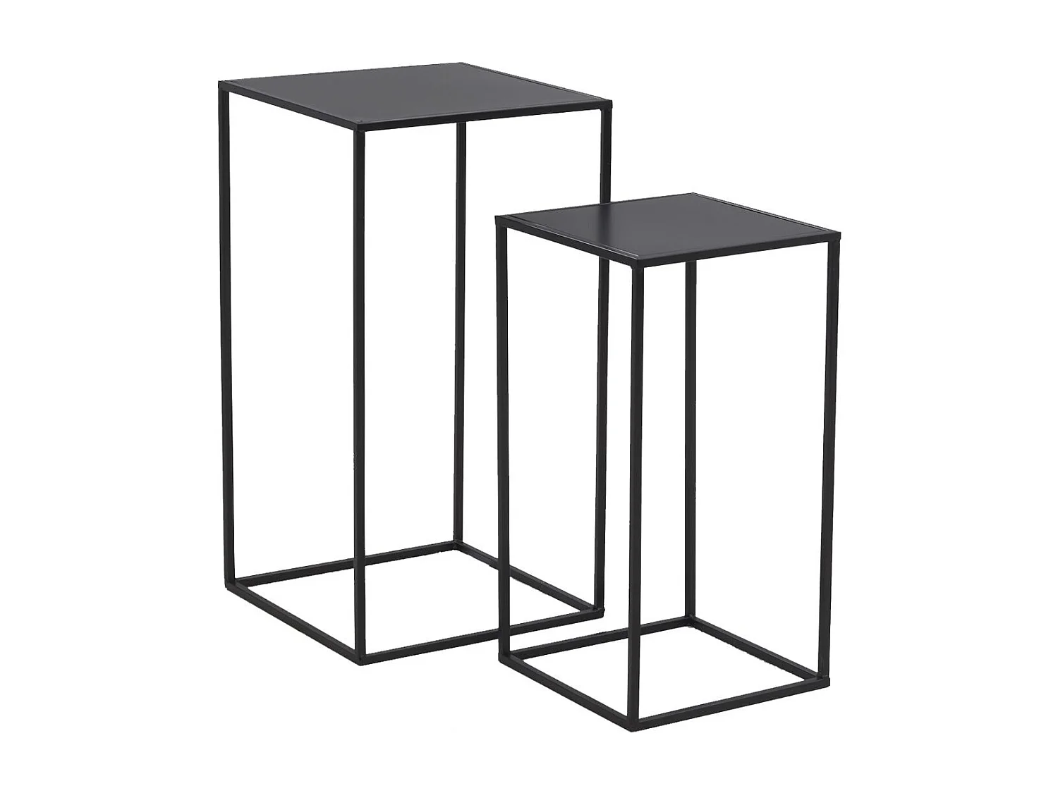 Sellettes en métal noir (Lot de 2)