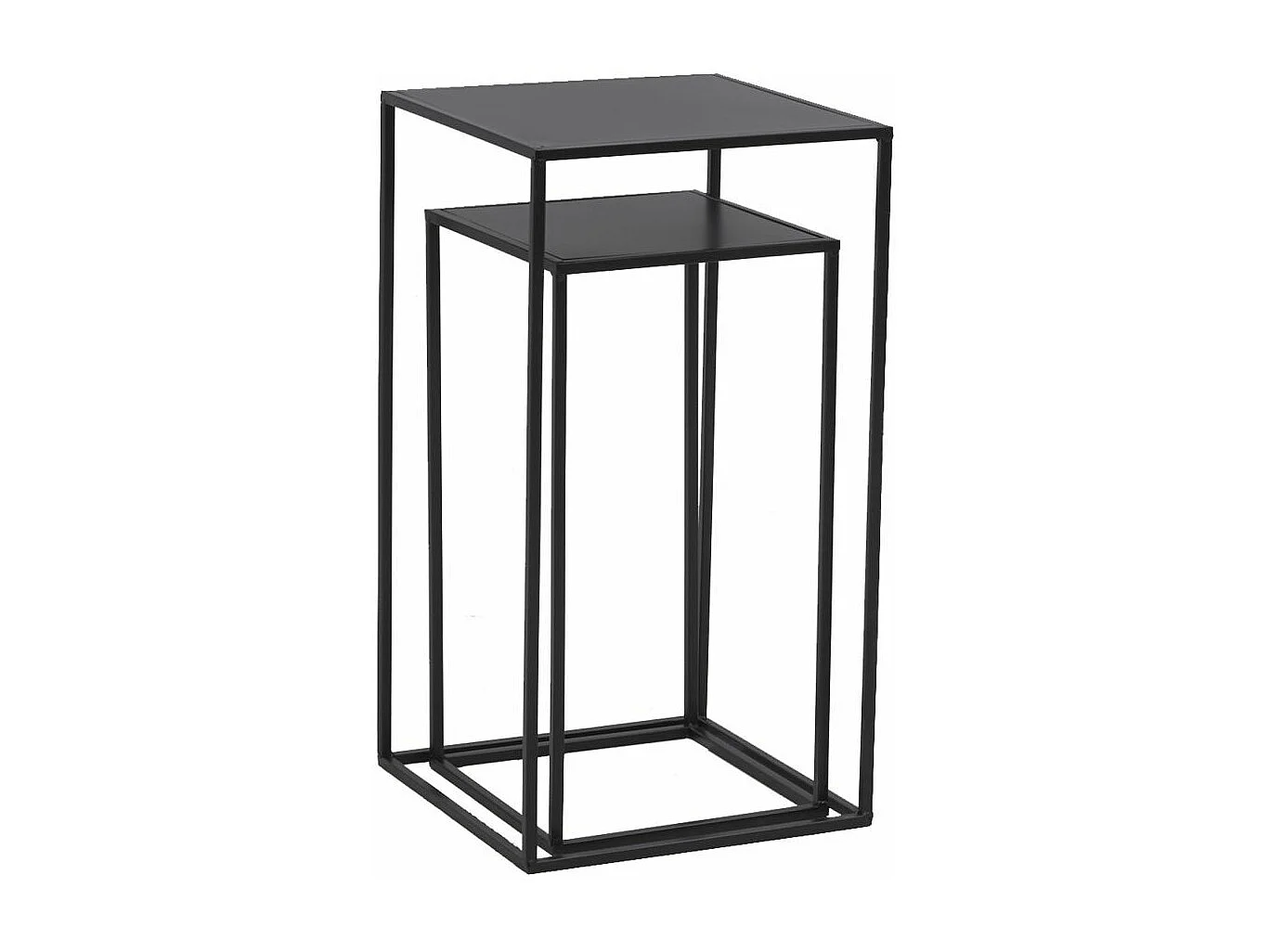 Sellettes en métal noir (Lot de 2)