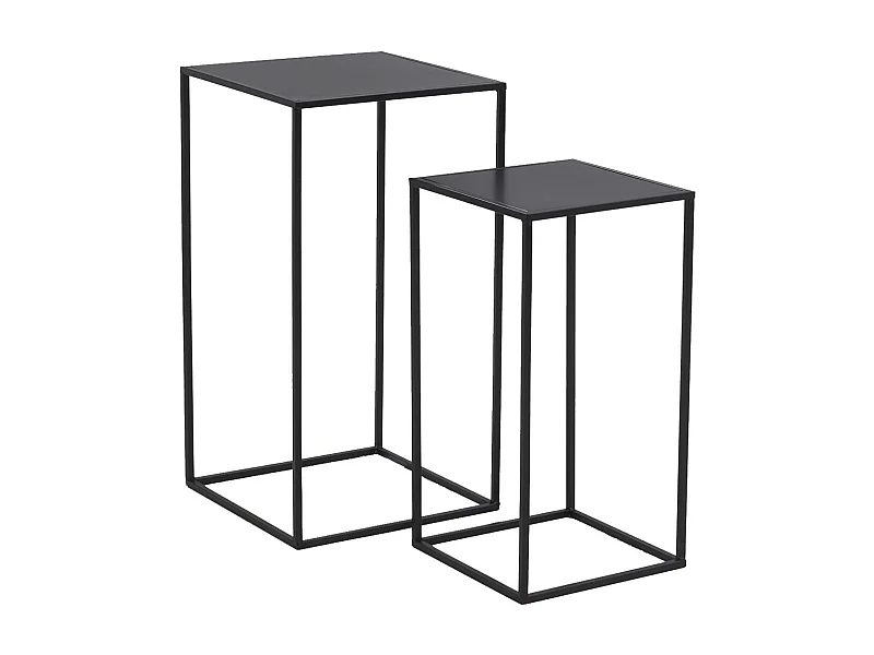 Sellettes en métal noir (Lot de 2)