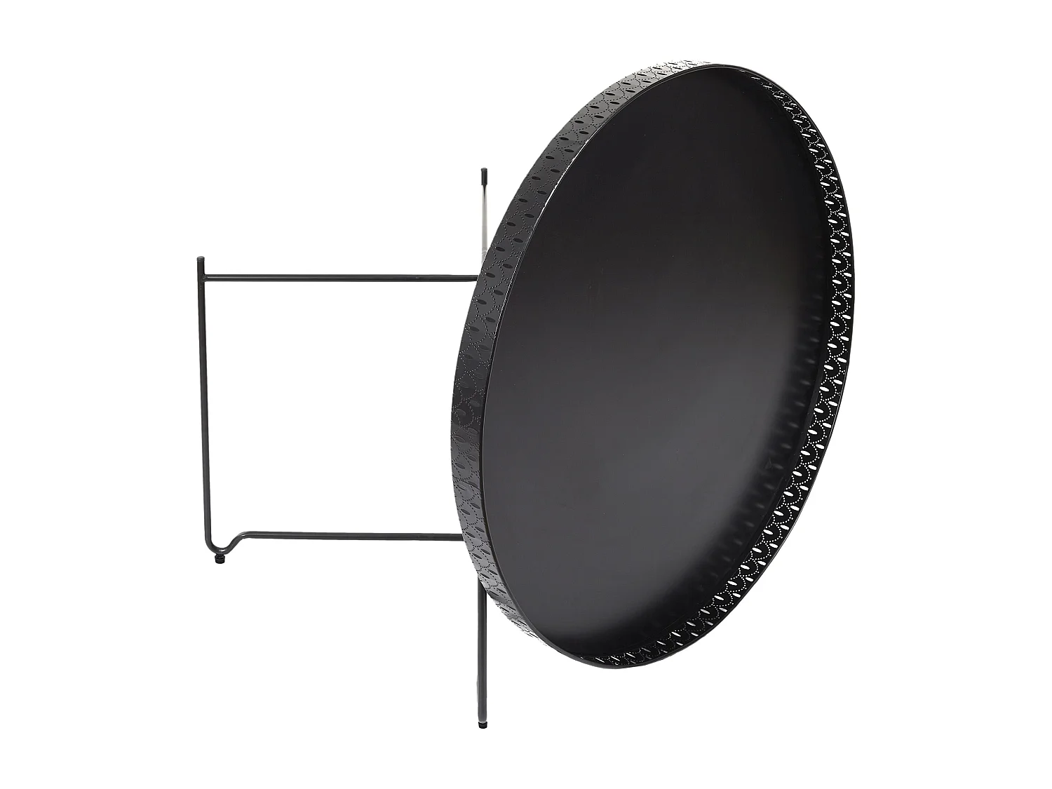 Table D Appoint Plateau Rond Seville Noir D78cm Noir