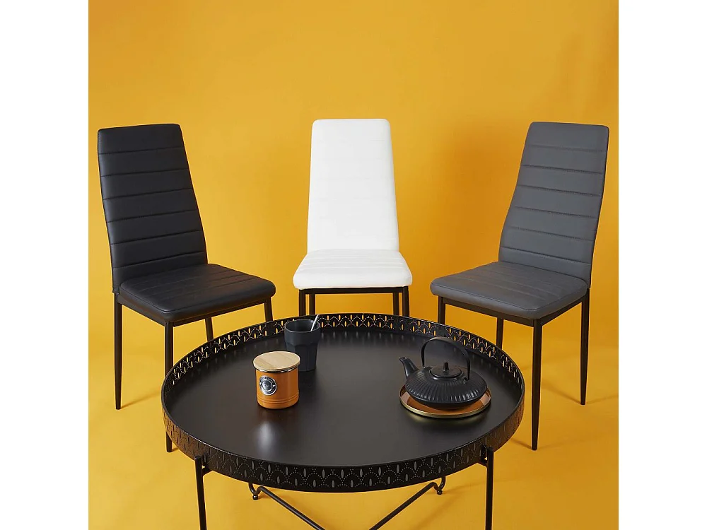 Table D Appoint Plateau Rond Seville Noir D78cm Noir