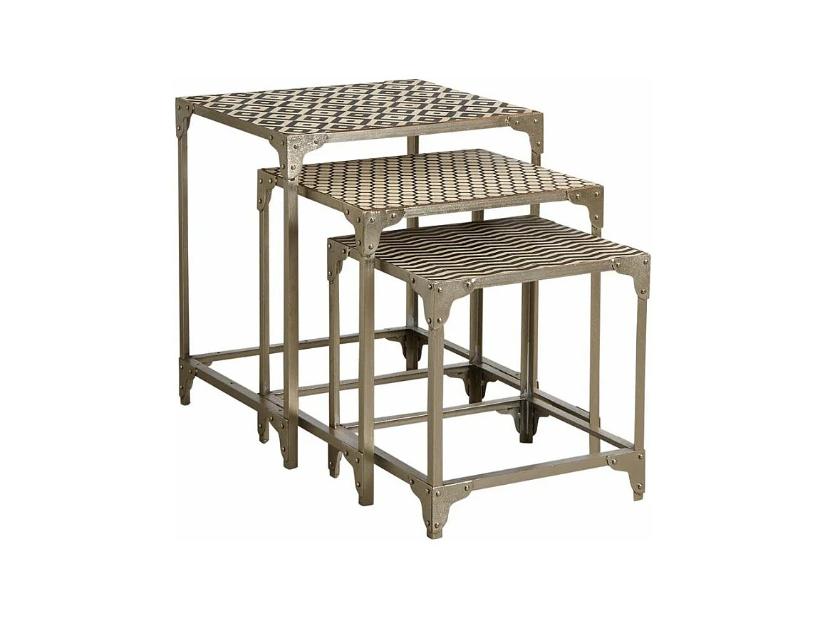 Sellettes carrées graphiques en métal