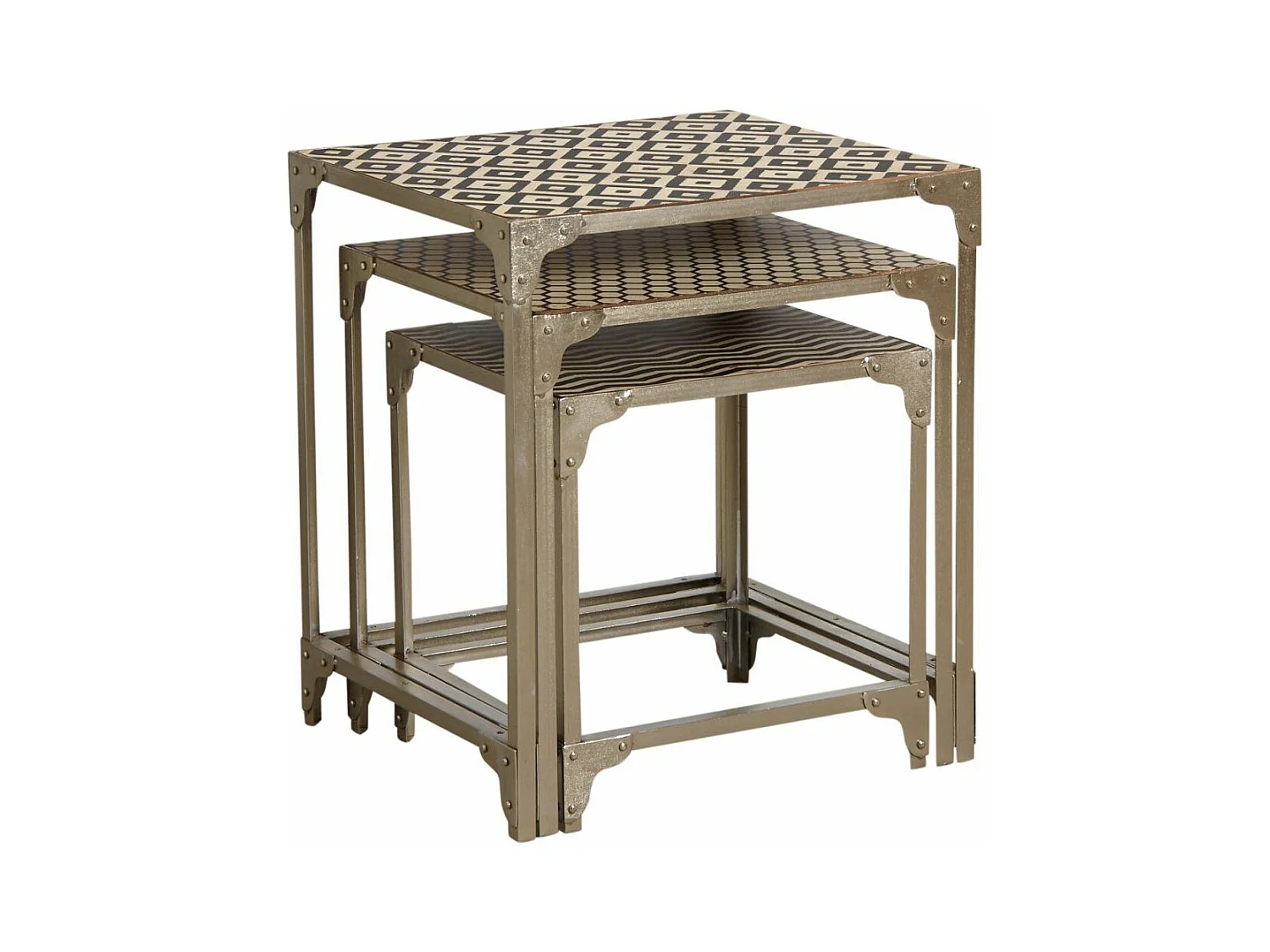 Sellettes carrées graphiques en métal