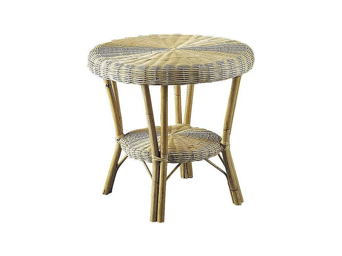 Table d'appoint en manau et moelle de rotin naturelle