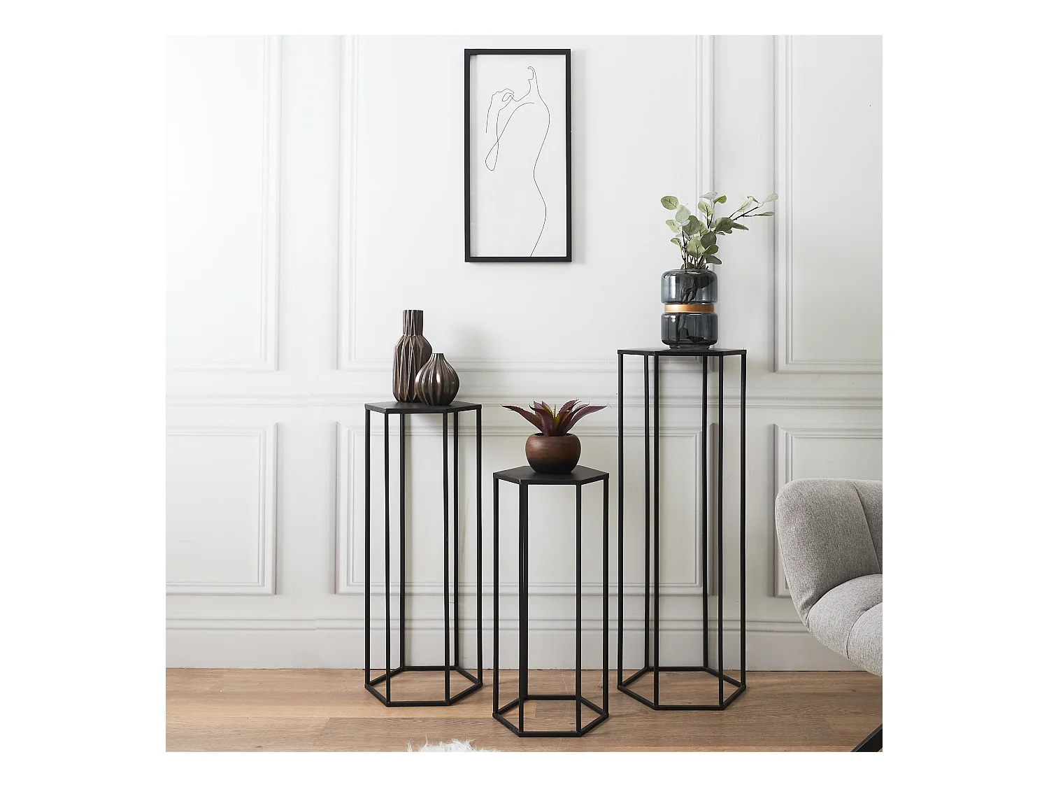 Sellette Gigogne Metal Noir X3 Noir