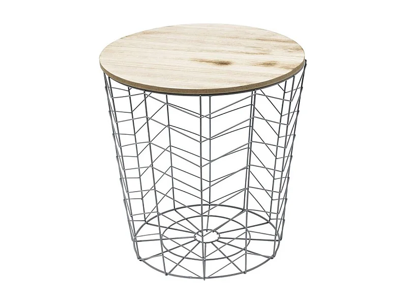 Tavolo in legno e filo metallico Chevron