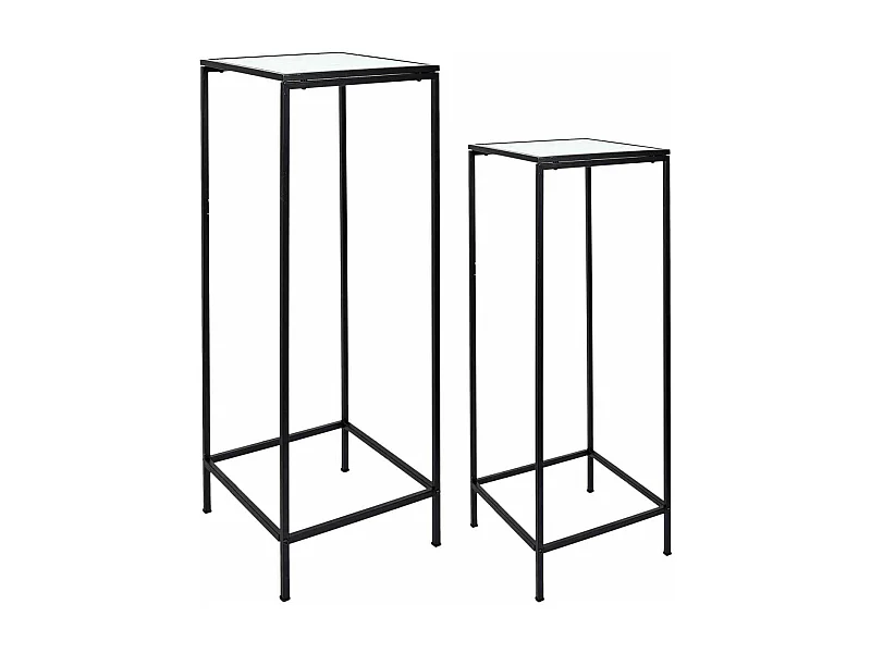 Lot de 2 Sellettes Design "Felicity" 90cm Noir & Blanc