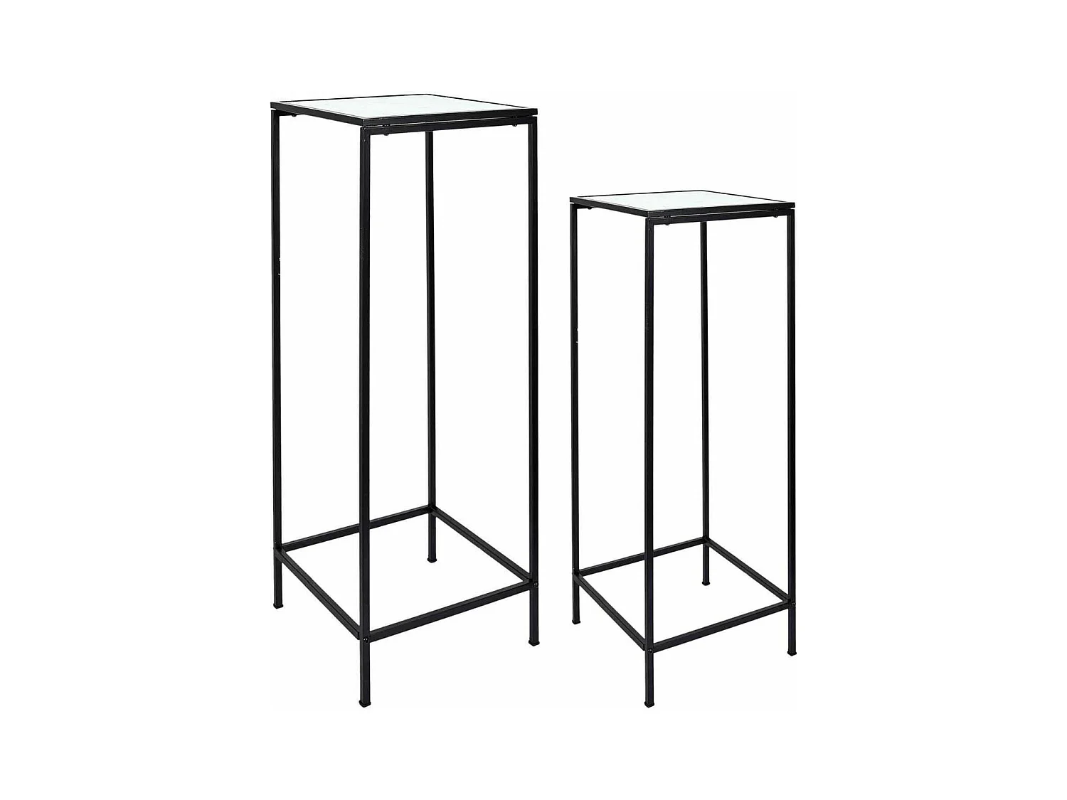 Lot de 2 Sellettes Design "Felicity" 90cm Noir & Blanc