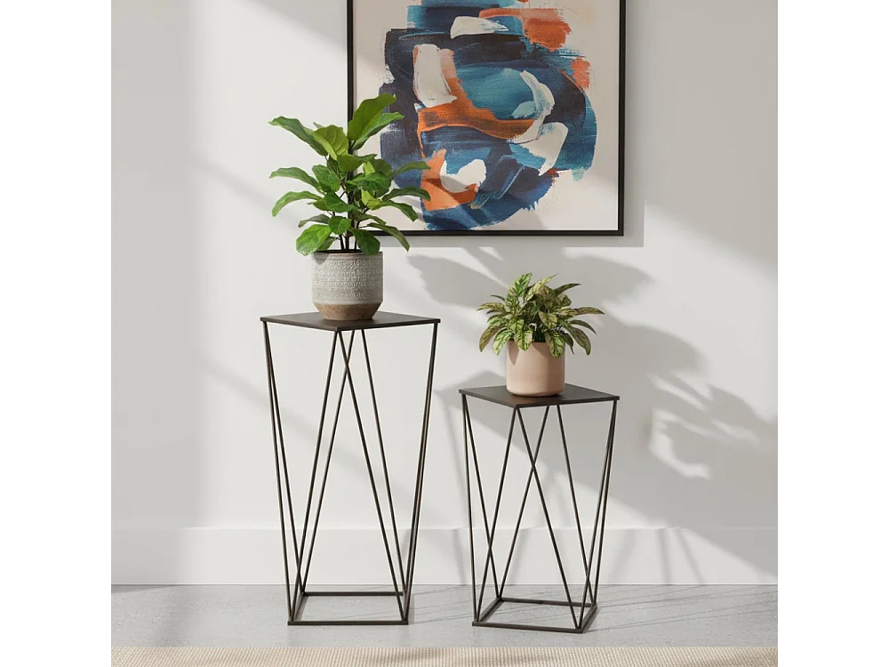 Sellette design en métal noir 60 x 60 x 80 cm