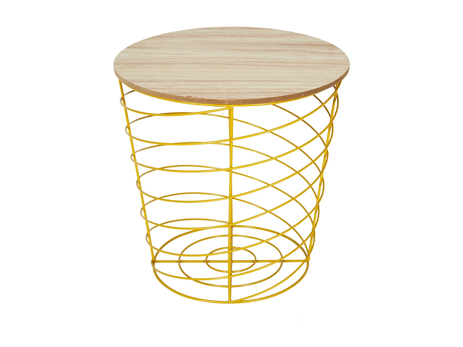 Table Filaire Bois Et Metal Cyclone Jaune Jaune, Beige