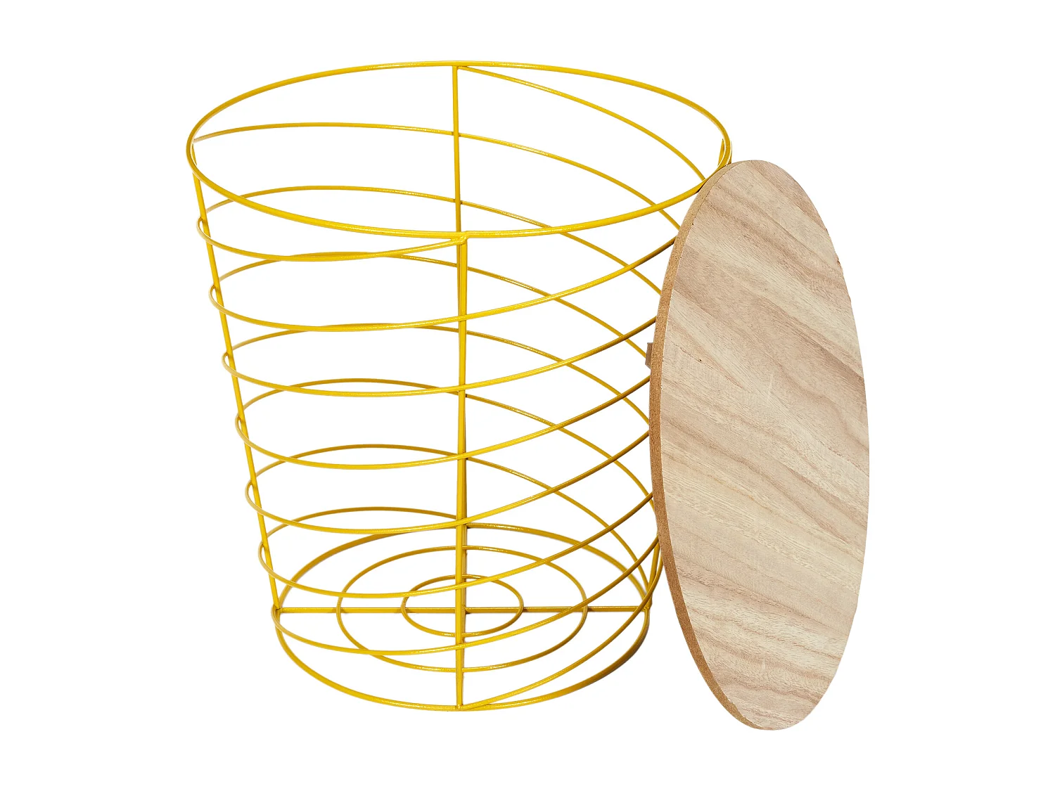 Table Filaire Bois Et Metal Cyclone Jaune Jaune, Beige