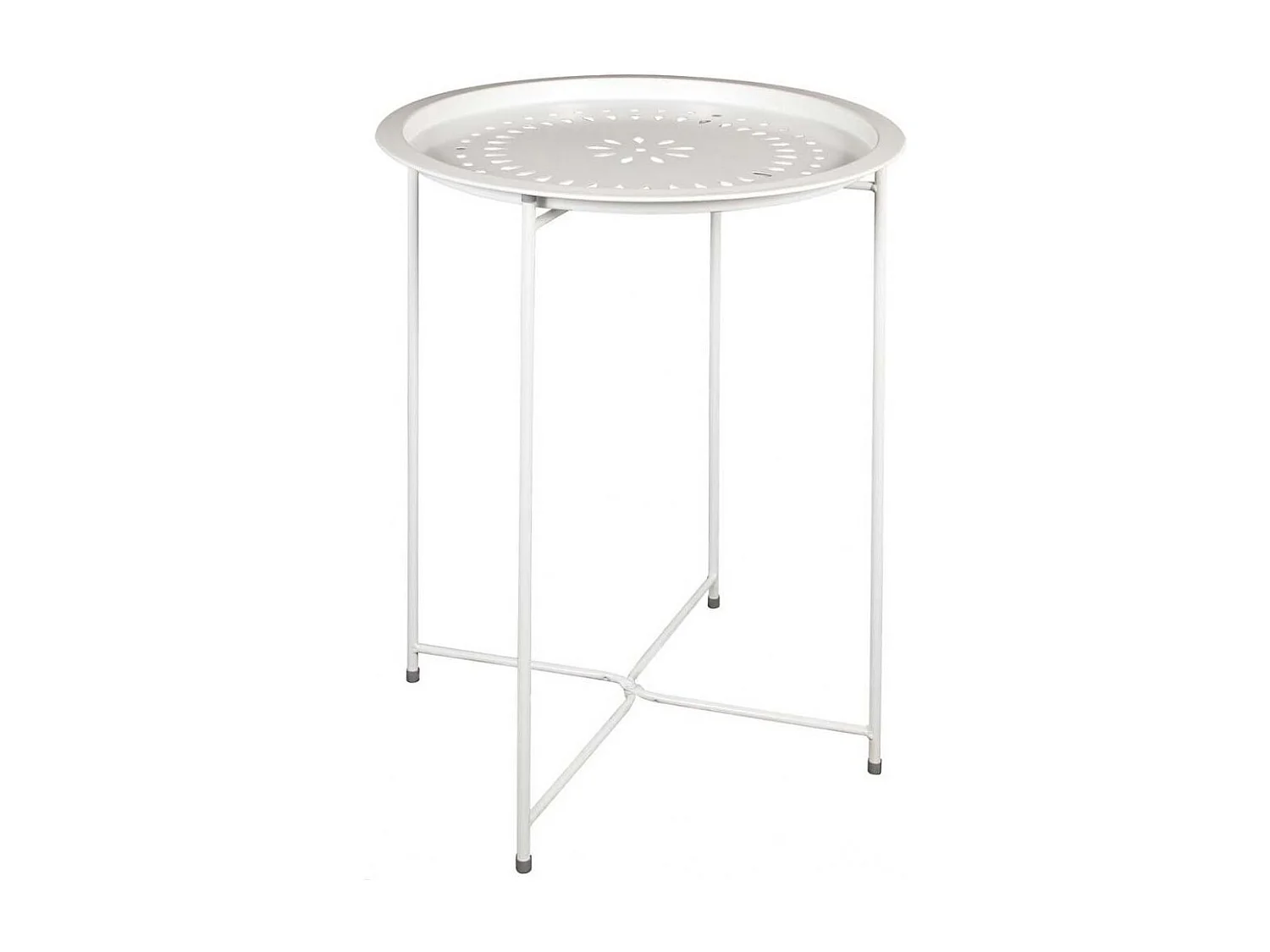 Table D Appoint Metal Blanc 60x46x46cm