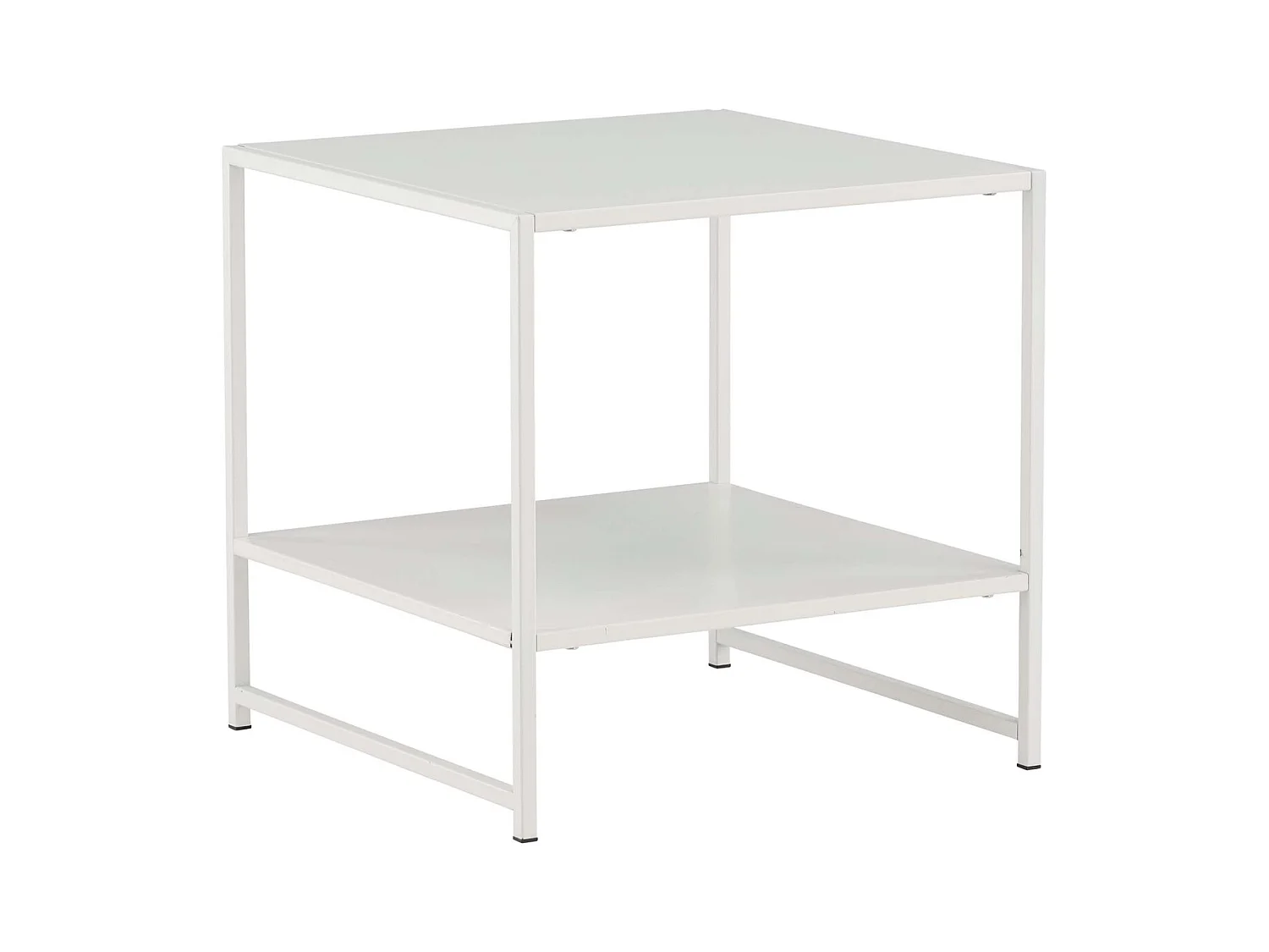 Table d'Appoint Avec Étagère "Staal" 50cm Blanc