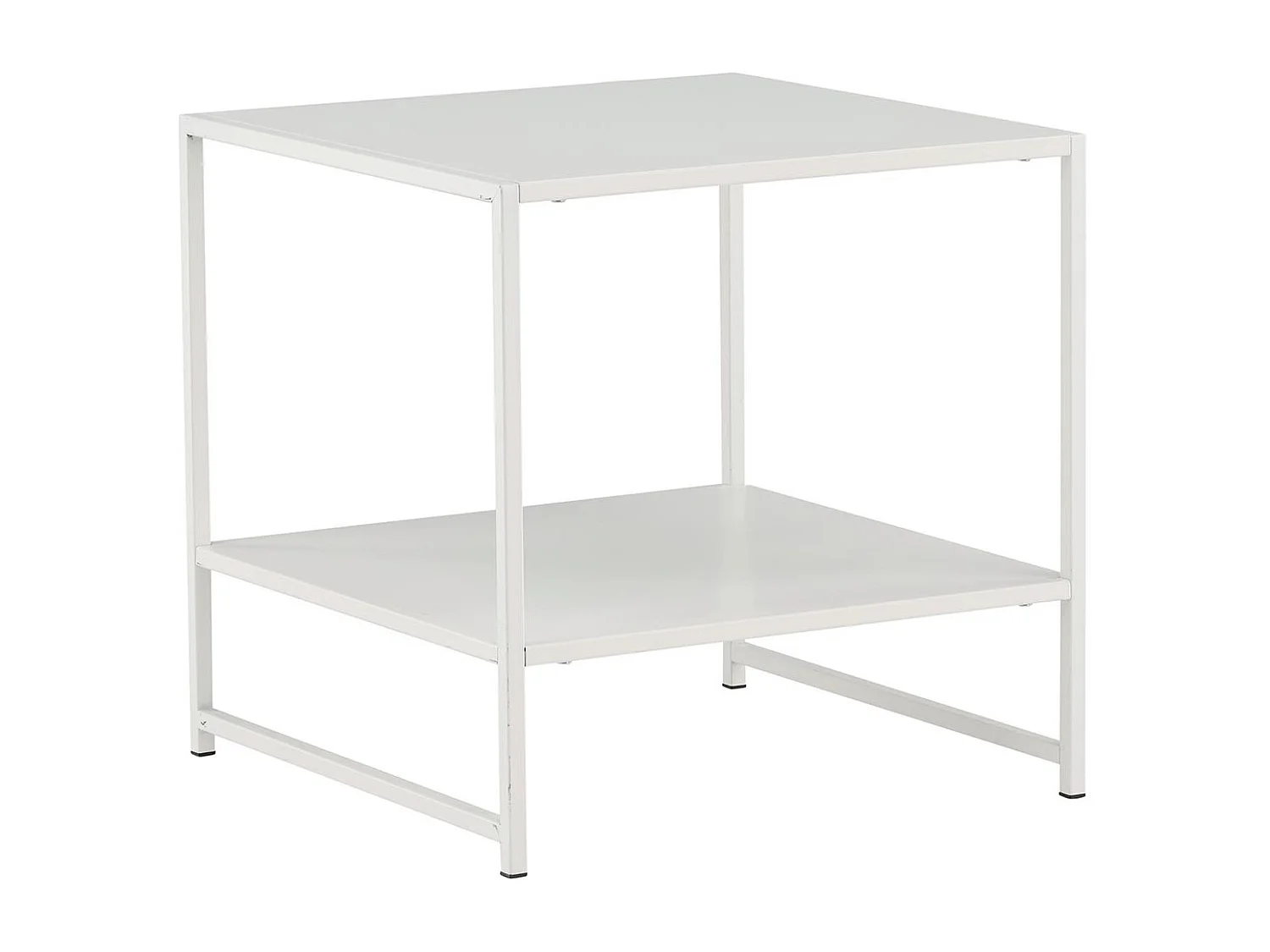 Table d'Appoint Avec Étagère "Staal" 50cm Blanc