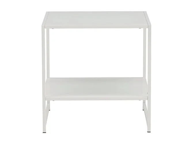 Table d'Appoint Avec Étagère "Staal" 50cm Blanc