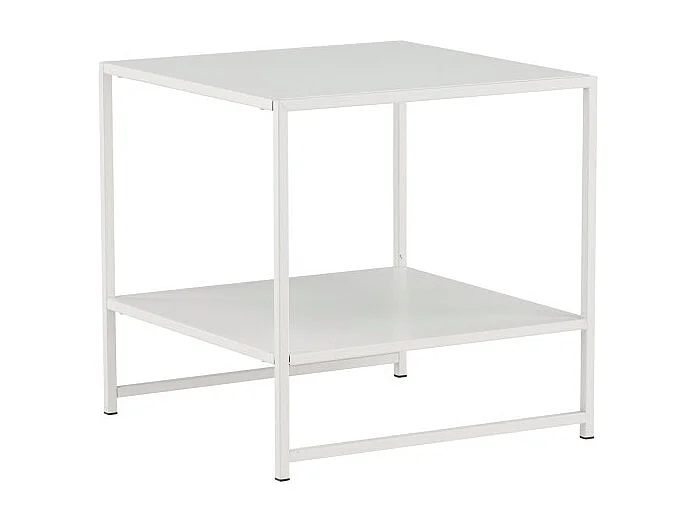 Table d'Appoint Avec Étagère "Staal" 50cm Blanc