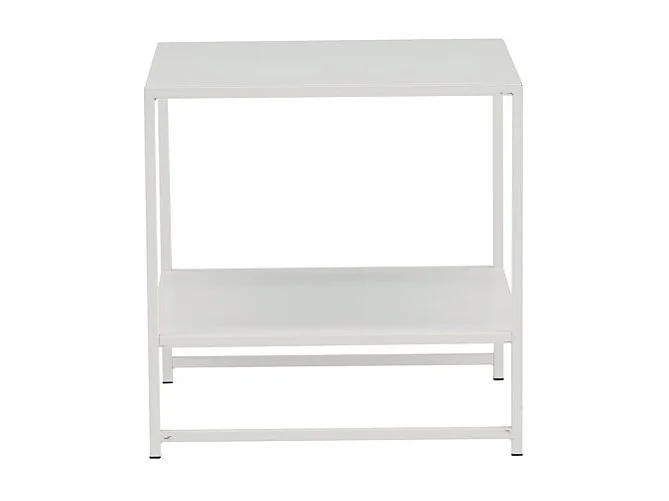 Table d'Appoint Avec Étagère "Staal" 50cm Blanc