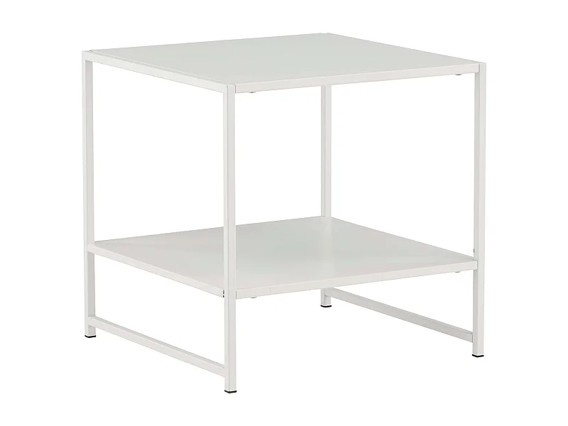 Table d'Appoint Avec Étagère "Staal" 50cm Blanc
