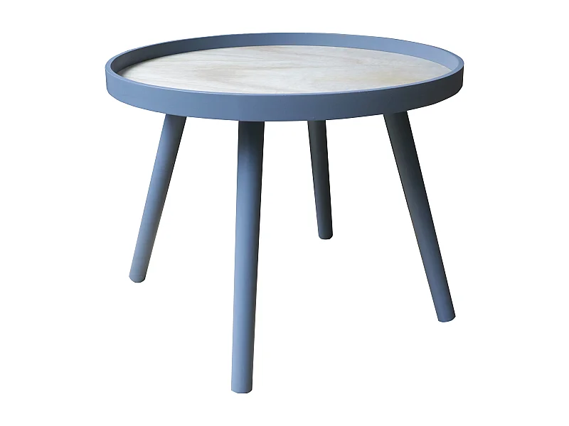 Table Plateau Macha Bleu Gris, Marron
