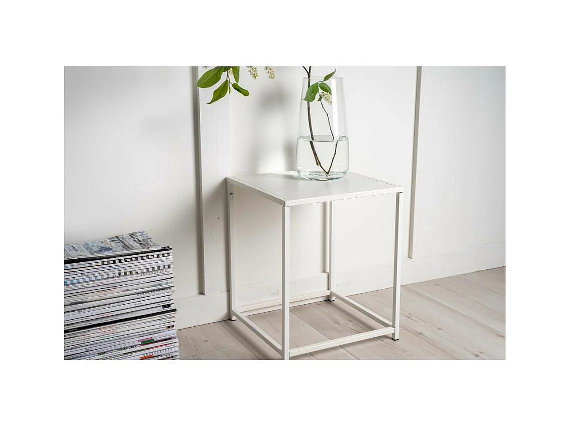 Table d'Appoint en Métal "Staal" 45cm Blanc