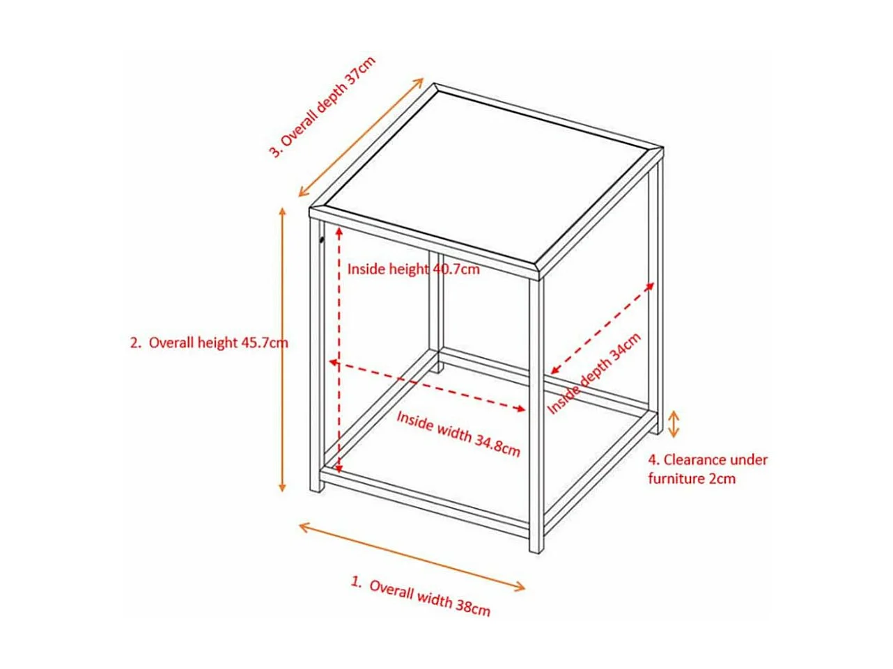 Table d'Appoint en Métal "Staal" 45cm Blanc