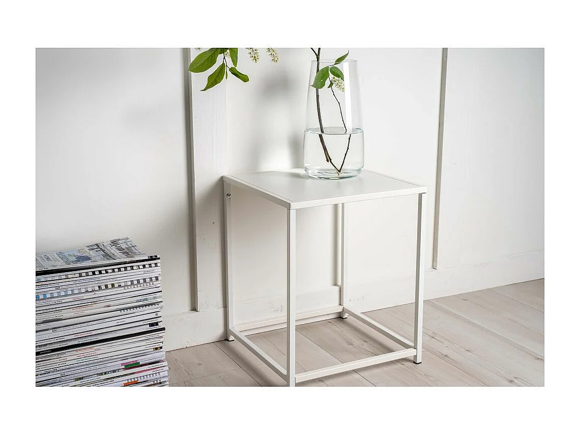 Table d'Appoint en Métal "Staal" 45cm Blanc