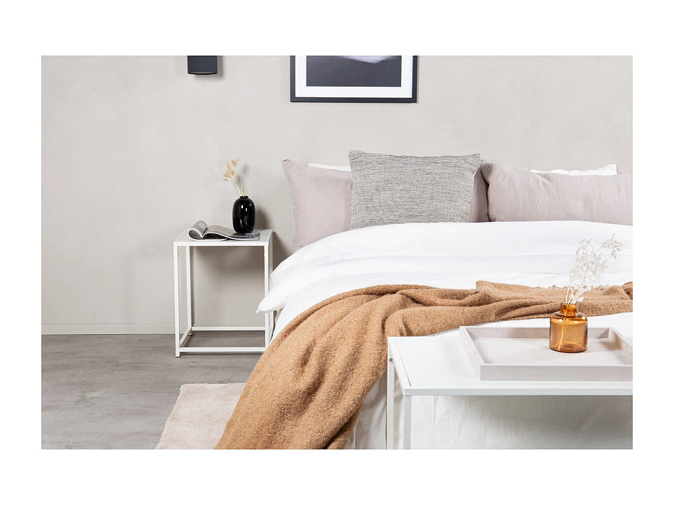 Table d'Appoint en Métal "Staal" 45cm Blanc