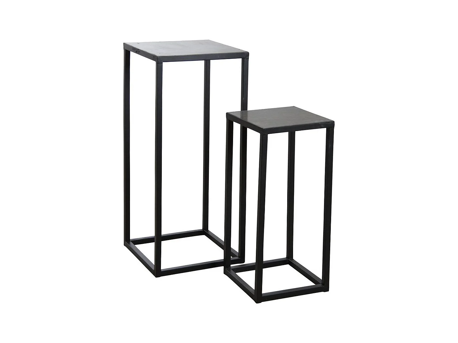 Sellettes en métal et pierre (Lot de 2)