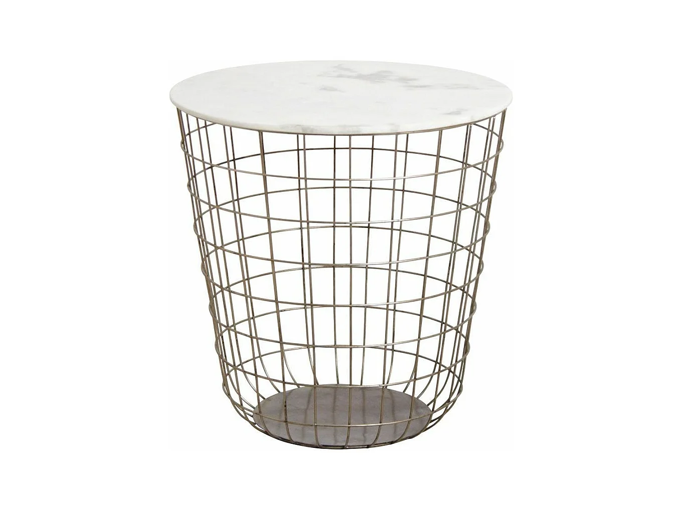 Tavoli antichi in metallo dorato e marmo (Set di 2)