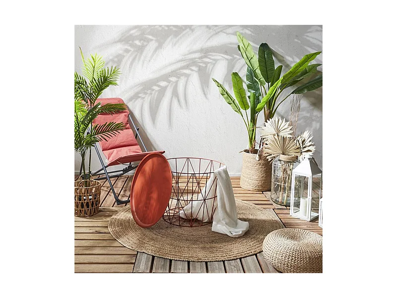 Table Filaire Metal Terracotta Diametre 50cm Orange